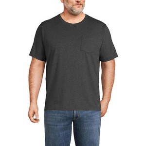 image:imageLands End Mens SuperT Short Sleeve TShirt with PocketDark Charcoal Heather