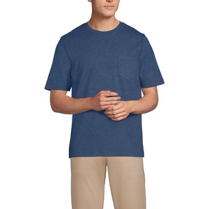 image:imageLands End Mens SuperT Short Sleeve TShirt with PocketNautical Blue Heather