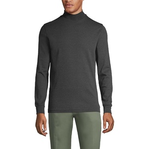 image:imageLands End Mens Supima Cotton Mock TurtleneckDark Charcoal Heather