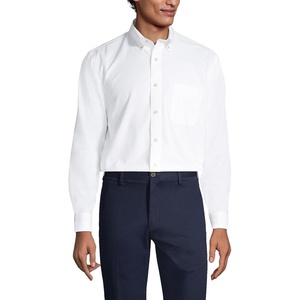 image:imageLands End Mens Traditional Fit Solid No Iron AmericanGrown Supima Oxford Dress ShirtWhite