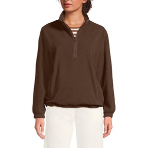 image:imageLands End Womens Anyweather RainDefense Fleece Quarter Zip PulloverDark Walnut Brown