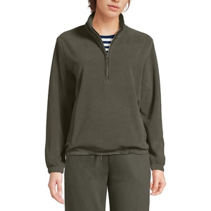 image:imageLands End Womens Anyweather RainDefense Fleece Quarter Zip PulloverForest Moss
