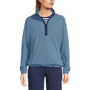 image:imageLands End Womens Anyweather RainDefense Fleece Quarter Zip PulloverSoft Peacock