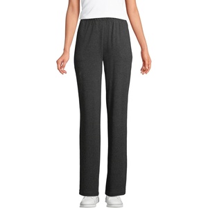 image:imageLands End Womens Cotton Knit Pull On PantsDark Charcoal Heather