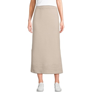 image:imageLands End Womens Cotton Pointelle Sweater Maxi Skirt  Set BottomBlush Whisper
