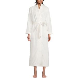 image:imageLands End Womens Cozy Plush Long Wrap RobeIvory