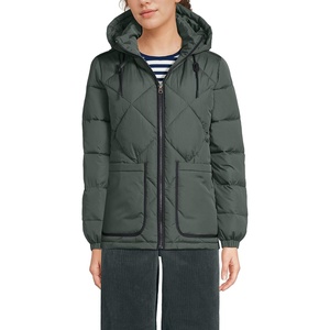 image:imageLands End Womens FeatherFree Insulated Diamond Quilted JacketEvening Forest