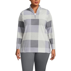 image:imageLands End Womens Fleece Quarter Zip PulloverGrey