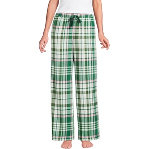 image:imageLands End Womens Print Flannel Pajama PantsLight EmeraldPink Plaid