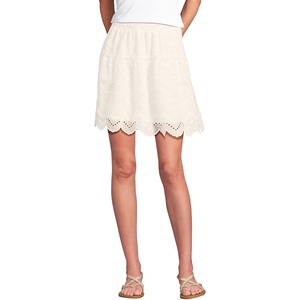 image:imageLands End Womens Smocked Waist Mini SkirtWarm Ivory