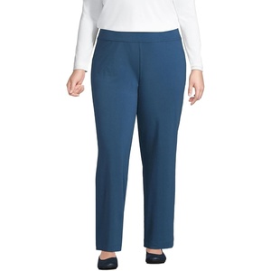 image:imageLands End Womens Straight Leg Knit PantsEvening Blue