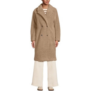 image:imageLands End Womens Teddy Collared CoatTaupe Tan