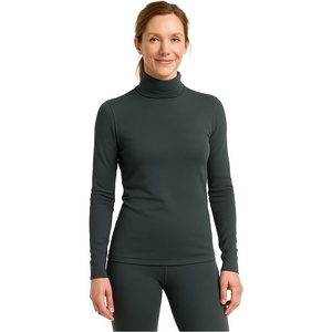 image:imageLands End Womens Thermaskin Baselayer Thermal Turtleneck Top  Long Sleeve Lightweight HeatGenerating Thermal ShirtEvening Forest