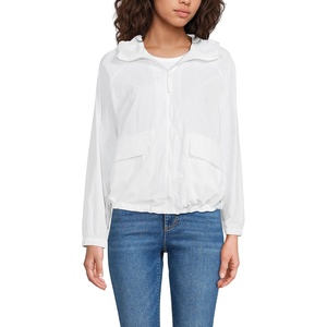 image:imageLands End Womens UPF Packable Hooded Windbreaker JacketWhite