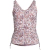 image:imageChlorine Resistant Underwire Tankini Swimsuit TopWhite Retro Paisley