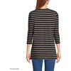 image:imageLands End Womens 34 Sleeve Supima Cotton Crewneck TunicBlackAlmond Tan Breton Stripe