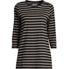 image:imageLands End Womens 34 Sleeve Supima Cotton Crewneck TunicBlackAlmond Tan Breton Stripe