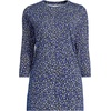 image:imageLands End Womens 34 Sleeve Supima Cotton Crewneck TunicClear BlueNavy Ditsy Floral
