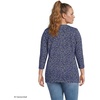image:imageLands End Womens 34 Sleeve Supima Cotton Crewneck TunicClear BlueNavy Ditsy Floral