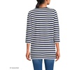 image:imageLands End Womens 34 Sleeve Supima Cotton Crewneck TunicDeep Sea Navy Even Stripe