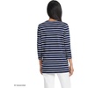 image:imageLands End Womens 34 Sleeve Supima Cotton Crewneck TunicDeep SeaIvory Breton Stripe