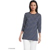 image:imageLands End Womens 34 Sleeve Supima Cotton Crewneck TunicDeep SeaIvory Breton Stripe