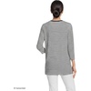 image:imageLands End Womens 34 Sleeve Supima Cotton Crewneck TunicDeep SeaIvory Micro Stripe