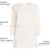 image:imageLands End Womens 34 Sleeve Supima Cotton Crewneck TunicFresh Ivory