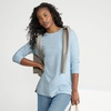 image:imageLands End Womens 34 Sleeve Supima Cotton Crewneck TunicLight Blue Sky