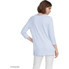 image:imageLands End Womens 34 Sleeve Supima Cotton Crewneck TunicLight Sea Blue Micro Stripe