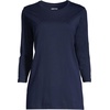 image:imageLands End Womens 34 Sleeve Supima Cotton Crewneck TunicRadiant Navy