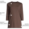image:imageLands End Womens 34 Sleeve Supima Cotton Crewneck TunicRich Coffee