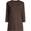 image:imageLands End Womens 34 Sleeve Supima Cotton Crewneck TunicRich Coffee