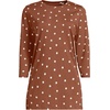 image:imageLands End Womens 34 Sleeve Supima Cotton Crewneck TunicRich Ginger Brown Polka Dot
