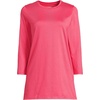 image:imageLands End Womens 34 Sleeve Supima Cotton Crewneck TunicRouge Pink