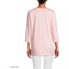 image:imageLands End Womens 34 Sleeve Supima Cotton Crewneck TunicSunset Coral Pink Micro Stripe