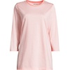 image:imageLands End Womens 34 Sleeve Supima Cotton Crewneck TunicSunset Coral Pink Micro Stripe