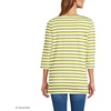 image:imageLands End Womens 34 Sleeve Supima Cotton Crewneck TunicVintage Lime Even Stripe