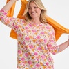 image:imageLands End Womens 34 Sleeve Supima Cotton Crewneck TunicWhite Multi Painted Blooms