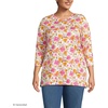 image:imageLands End Womens 34 Sleeve Supima Cotton Crewneck TunicWhite Multi Painted Blooms