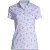 image:imageLands End Womens AmericanGrown Supima Cotton Polo ShirtBlue Botanical Floral Check