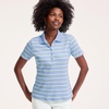 image:imageLands End Womens AmericanGrown Supima Cotton Polo ShirtLight Sea Blue Multi Stripe