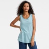image:imageLands End Womens AmericanGrown Supima Cotton Tunic Tank TopBright Aqua Micro Stripe