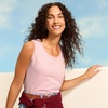 image:imageLands End Womens AmericanGrown Supima Cotton Tunic Tank TopSunset Coral Pink Micro Stripe