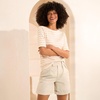 image:imageLands End Womens Chino High Rise Pleated 7 ShortsLight Stone