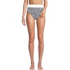 image:imageLands End Womens Chlorine Resistant Reversible Ultra High Leg High Waisted Bikini Swim BottomsNavyEgret White Daisy Floral