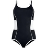 image:imageLands End Womens Chlorine Resistant Soft Cup Tugless Sporty One Piece Swimsuit  UPF 50 Chlorine Resistant Soft Cup Bra Scoop Neck Lap Swimming Water Aerobics Plus and Long SizesBlackWhite