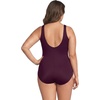 image:imageLands End Womens Chlorine Resistant Soft Cup Tugless Sporty One Piece Swimsuit  UPF 50 Chlorine Resistant Soft Cup Bra Scoop Neck Lap Swimming Water Aerobics Plus and Long SizesDark Wine