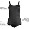 image:imageLands End Womens Chlorine Resistant Soft Cup Tugless Sporty One Piece Swimsuit  UPF 50 Chlorine Resistant Soft Cup Bra Scoop Neck Lap Swimming Water Aerobics Plus and Long SizesBlack