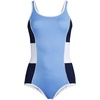 image:imageLands End Womens Chlorine Resistant Soft Cup Tugless Sporty One Piece Swimsuit  UPF 50 Chlorine Resistant Soft Cup Bra Scoop Neck Lap Swimming Water Aerobics Plus and Long SizesLake BlueNavyWhite